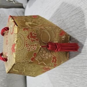 Gold and Red Decorative Box with Tassel